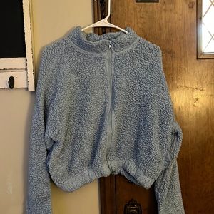 blue sweatshirt